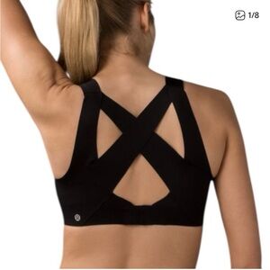 Lululemon Sports Bra Enlite Bra Front Zip 34E Black High Support Running